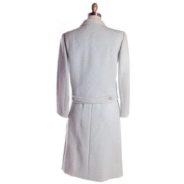 VTG Ben Zuckerman 1960s Suit Textured Wool Pale Aqua Blue