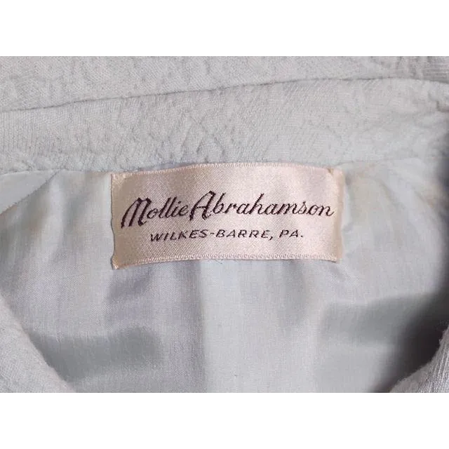 VTG Ben Zuckerman 1960s Suit Textured Wool Pale Aqua Blue