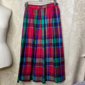 Vtg JG hook plaid Christmas skirt pleated