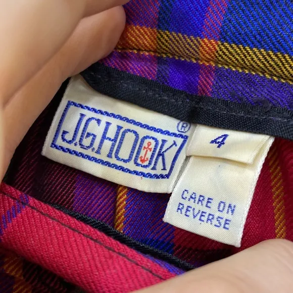 Vtg JG hook plaid Christmas skirt pleated