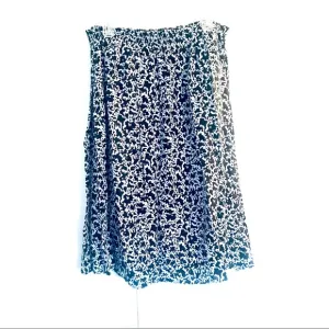 VTG•Pretty Bluish-Grey Speckled Printed Midi Skirt