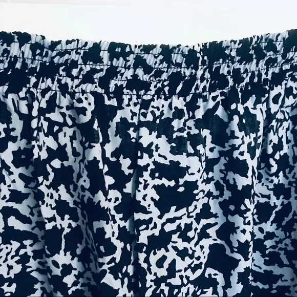 VTG•Pretty Bluish-Grey Speckled Printed Midi Skirt