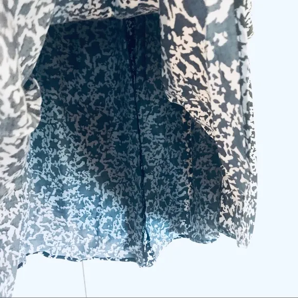 VTG•Pretty Bluish-Grey Speckled Printed Midi Skirt