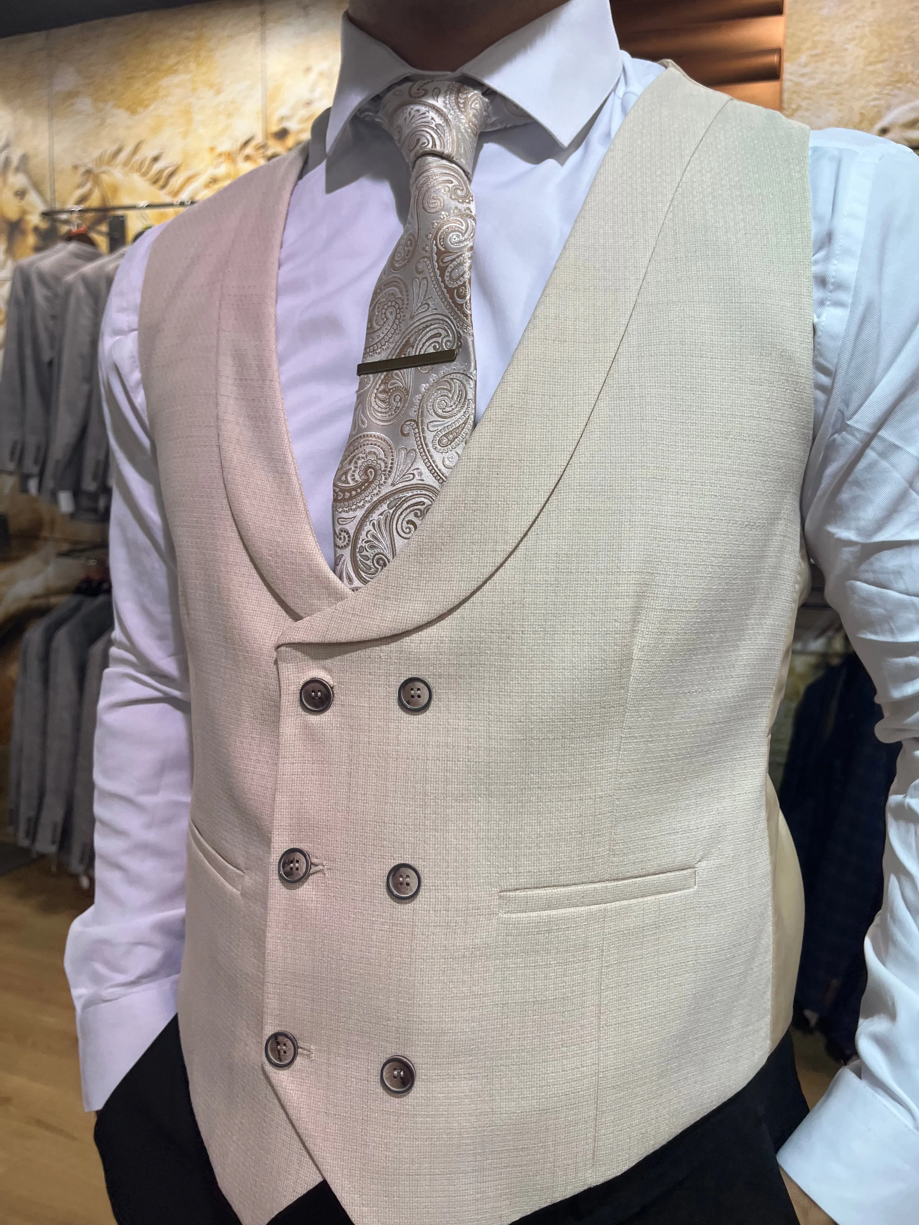 Waistcoat - 0005 Cream/Beige