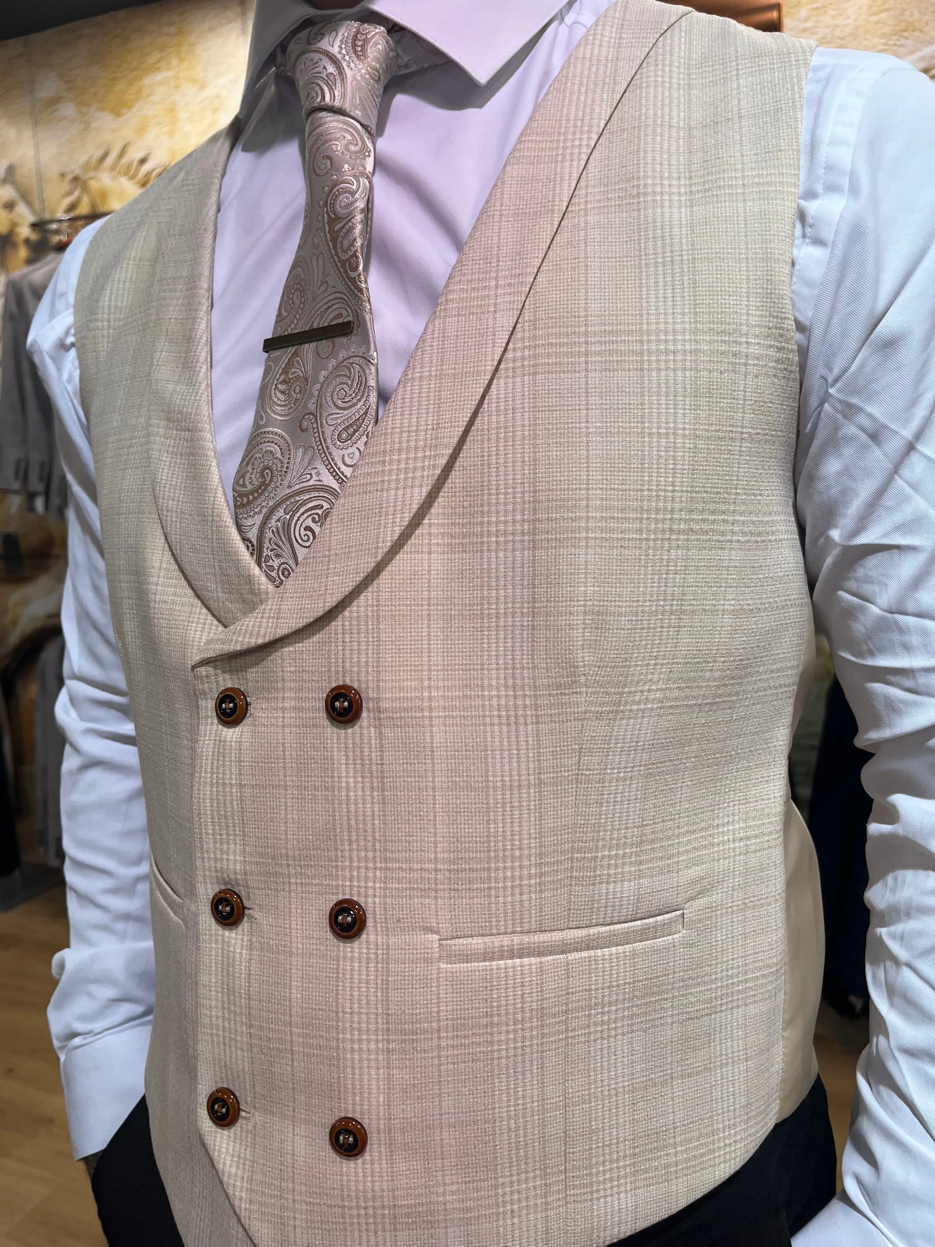 Waistcoat - 0007 Cream/Cream