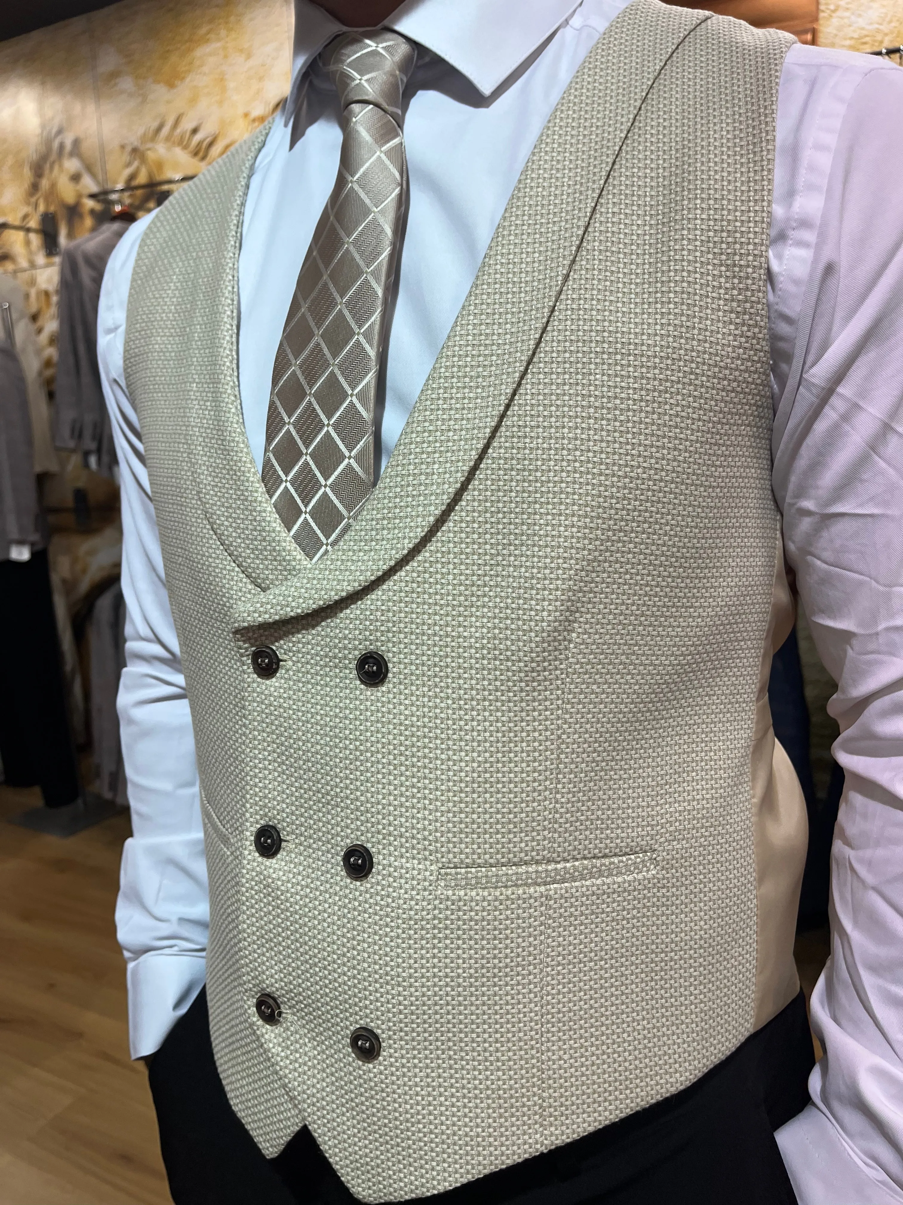 Waistcoat - 0013 Cream/Beige