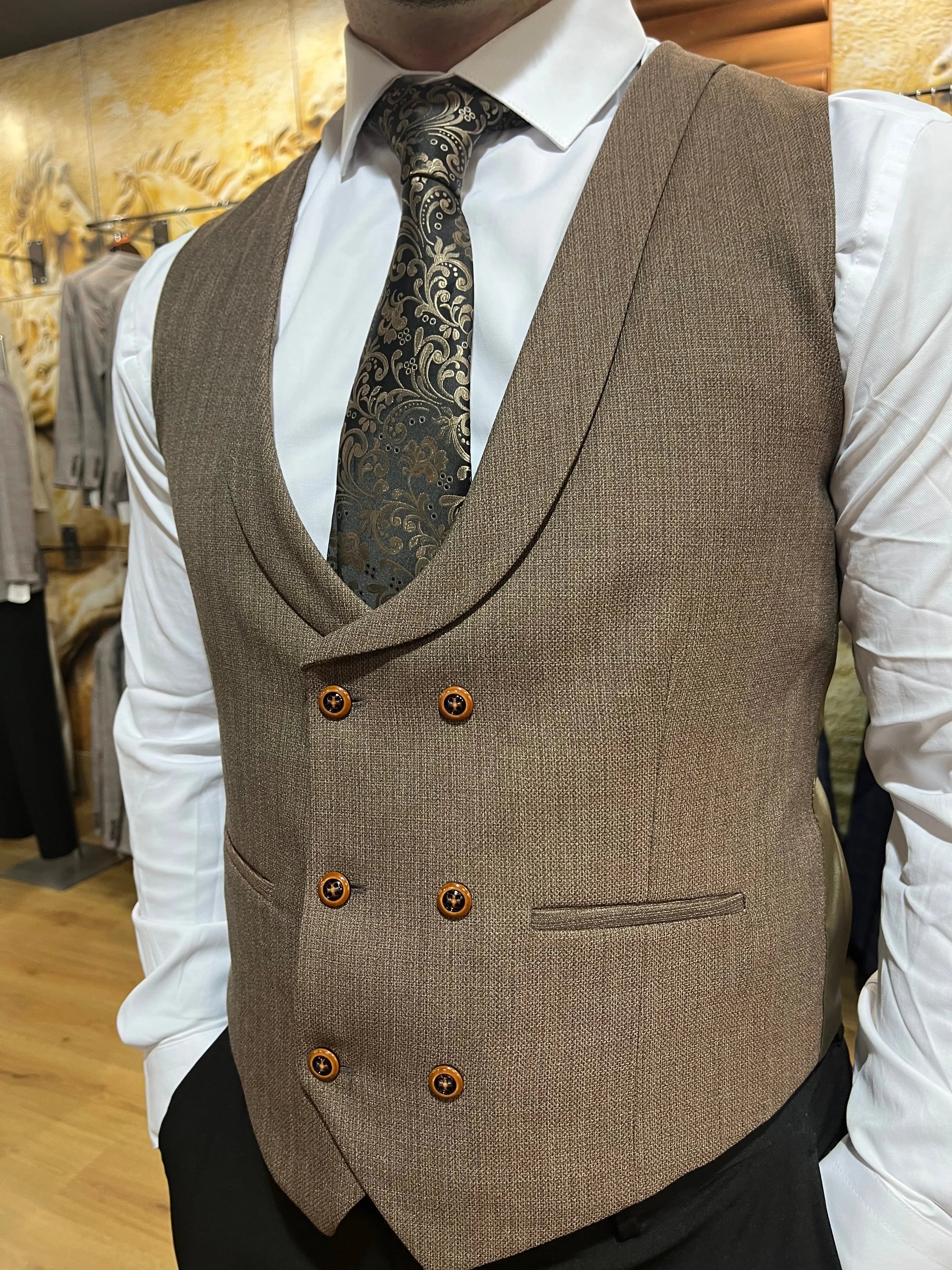 Waistcoat - 0017 Brown/Brown