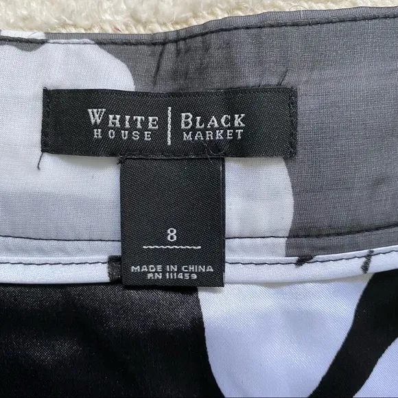 WHBM black and white A-line skirt