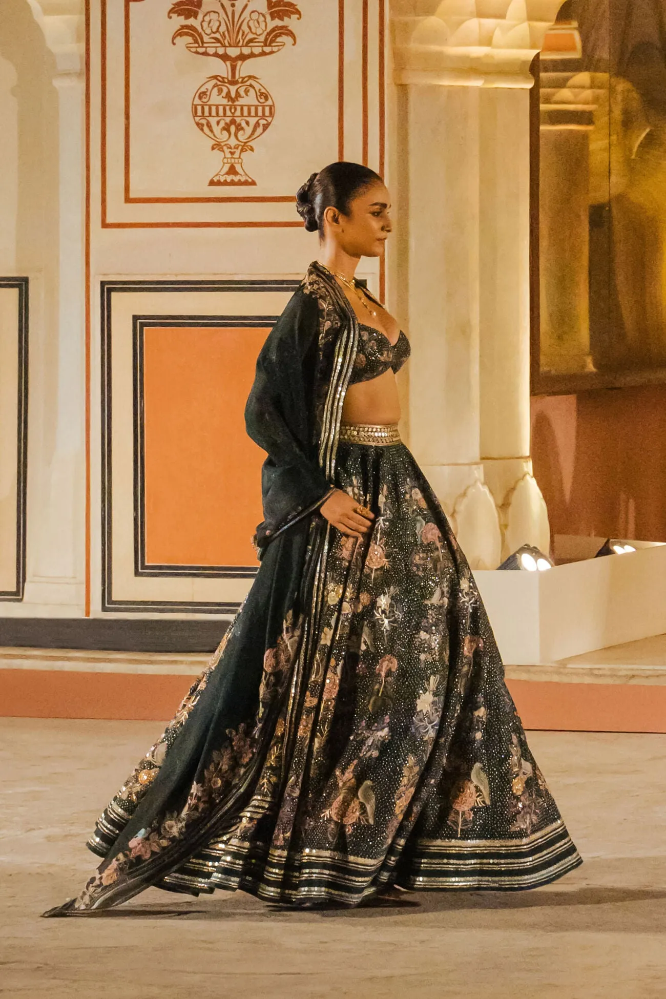 WHISPER OF THE WILDFOREST LEHENGA SET - GREEN