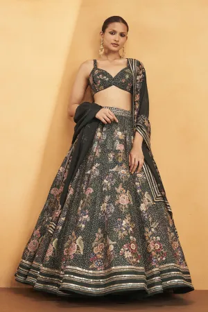 WHISPER OF THE WILDFOREST LEHENGA SET - GREEN