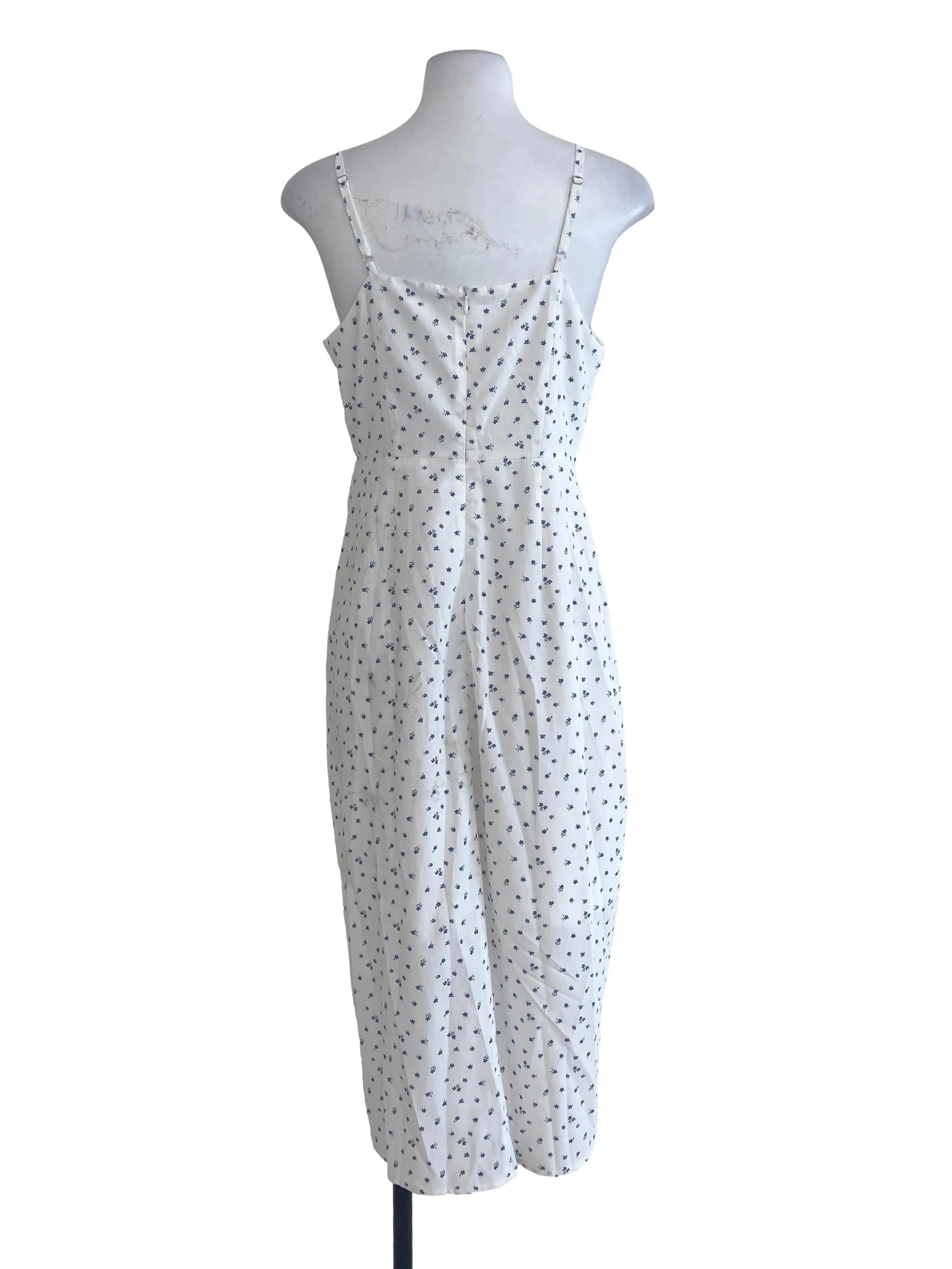 White Floral Wrap Dress