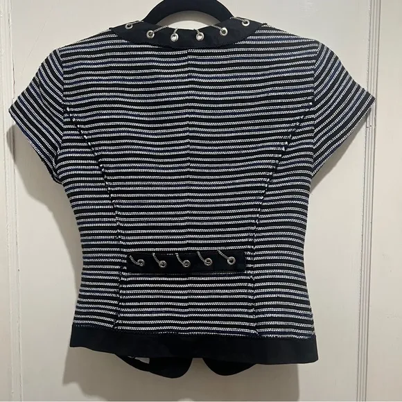 White House Black Market Women's 00 Tweed with Chain Short Sleeve Blazer Sexy!