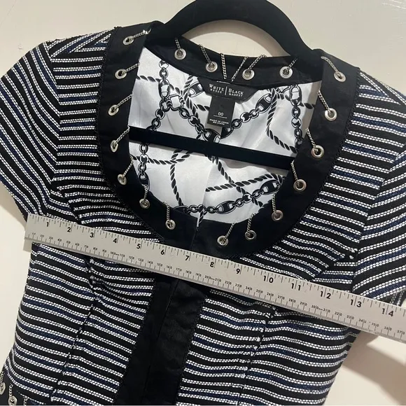 White House Black Market Women's 00 Tweed with Chain Short Sleeve Blazer Sexy!