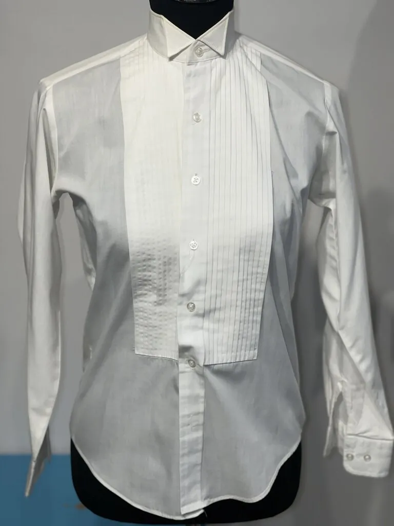 White Pleated Formal Shirt