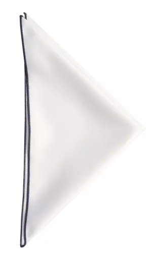 White pocket square - 106 Navy
