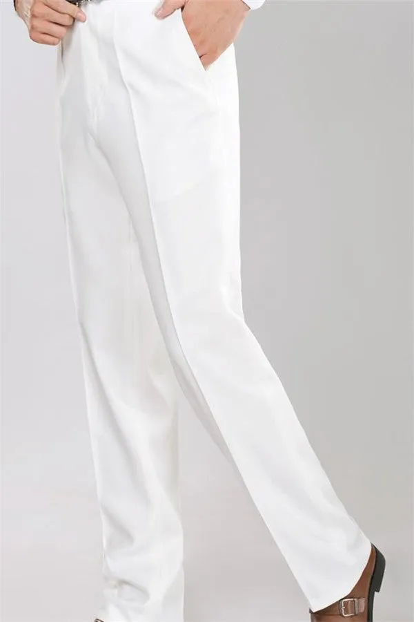 White Shawl Lapel Jacquard Groom Suits Elegant Slim Fit Tuxedos for Wedding 2 Pieces