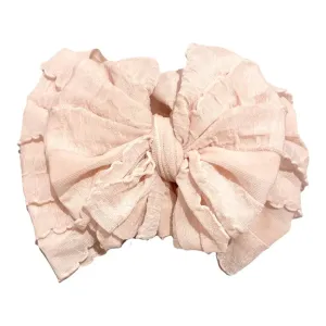 Wide Headband Bow - Peach
