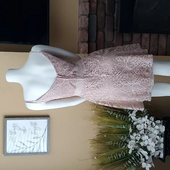 WINDSOR Emily Champagne Embroidered Fit &amp; Flare Party Dress JUNIORS SIZE: 13