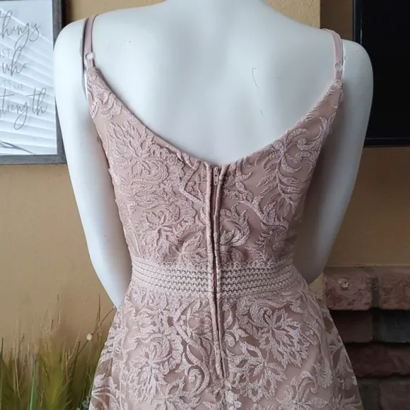 WINDSOR Emily Champagne Embroidered Fit &amp; Flare Party Dress JUNIORS SIZE: 13