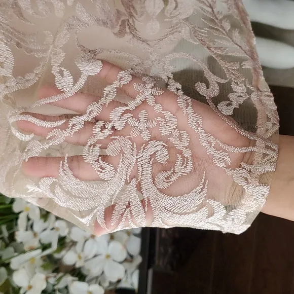 WINDSOR Emily Champagne Embroidered Fit &amp; Flare Party Dress JUNIORS SIZE: 13