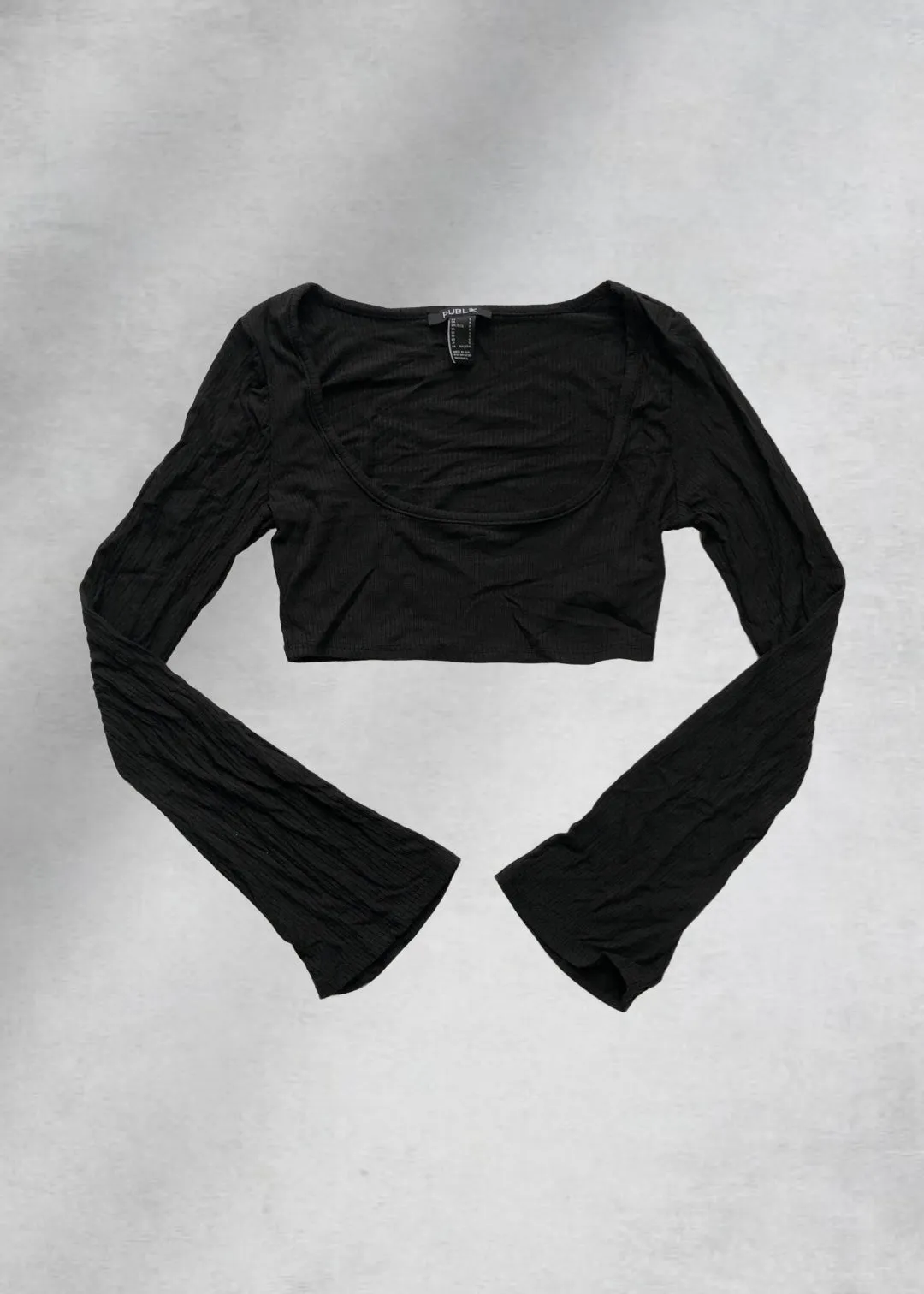 Winona Scoop Crop Top - Black