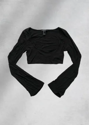 Winona Scoop Crop Top - Black