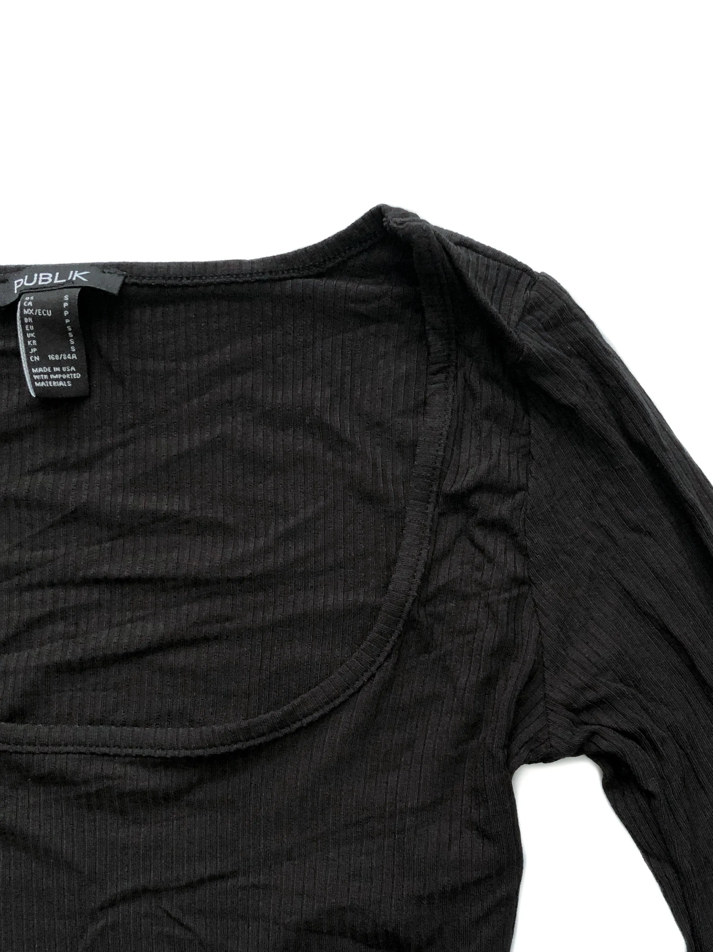 Winona Scoop Crop Top - Black