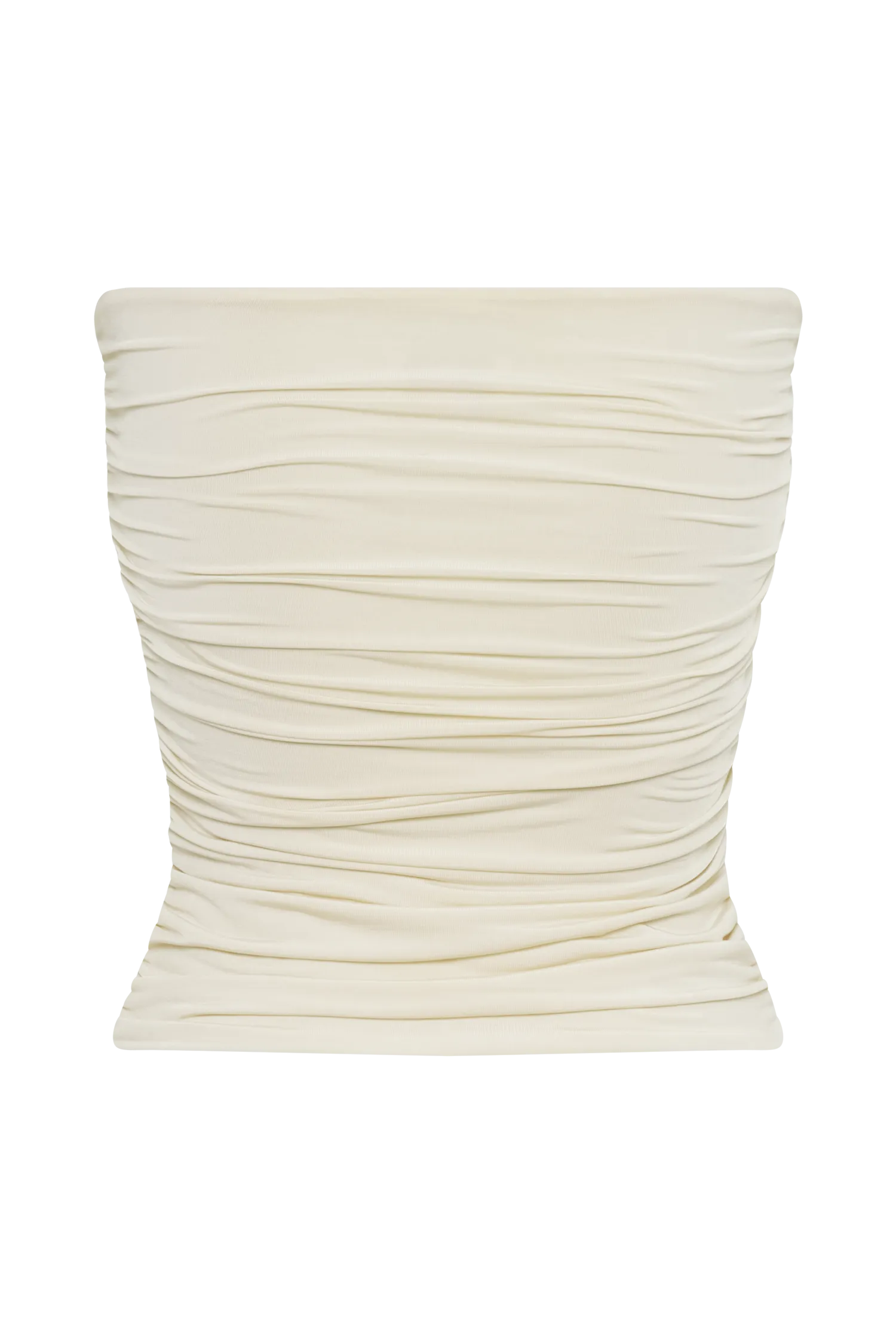 Winslet Strapless Slinky Longline Top With Shell Hardware - Ivory