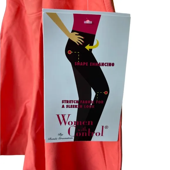 Women with Control Women's Petite Skirt Cotton Jersey Pleated Candy Coral XLP