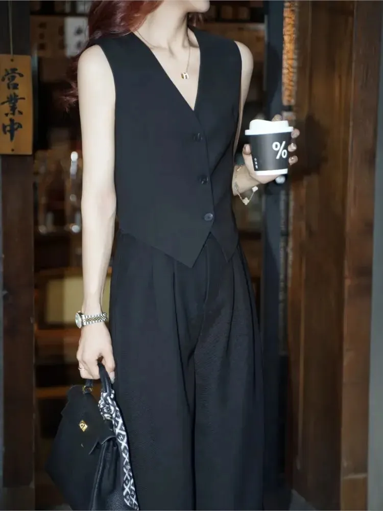 Women's 3-Piece Business Pant Suit Elegant Blazer Vest & Pant Set Boutique Fashion Office Apparel