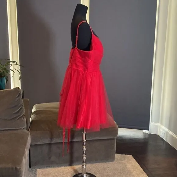 Women’s Red Short Prom Party Homecoming Dress Corset Back Plus Size 26W