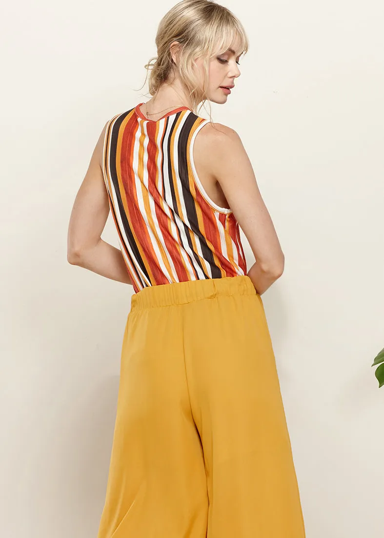 Women's Sleeveless Crewneck Printed Top