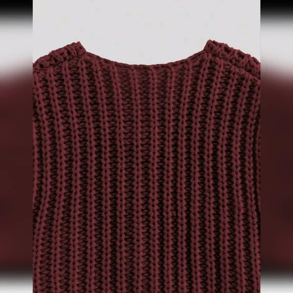 Women's Solid Color Single Breasted Casual Waistcoat Cardigan, Burgundy