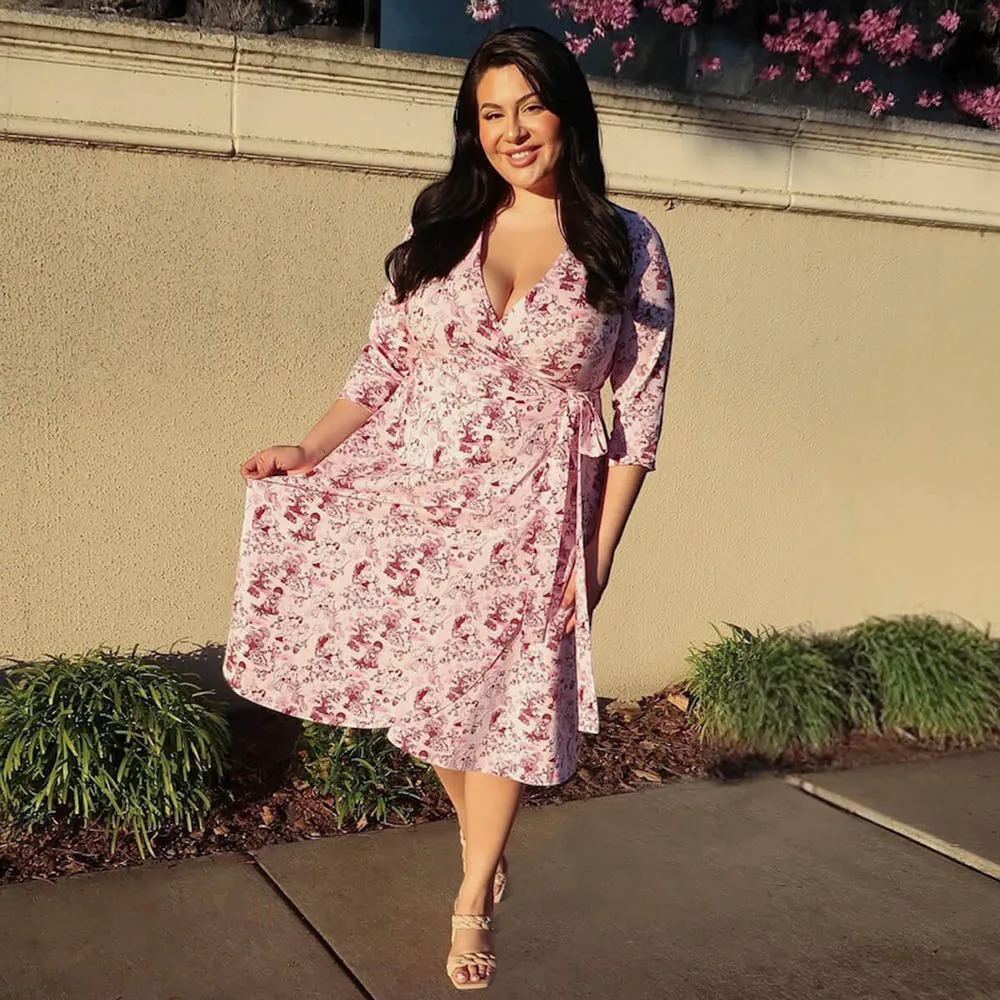 Wrap Dress - Passion au Jardin - L'Amour Rose