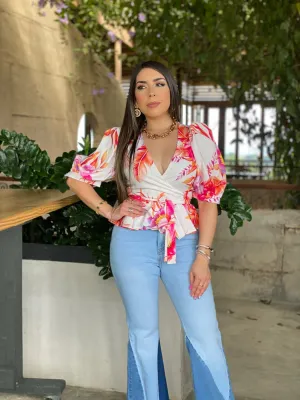 Wrap Floral Top