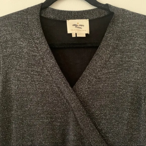 {XXS} kate spade metallic sweater-knit wrap dress