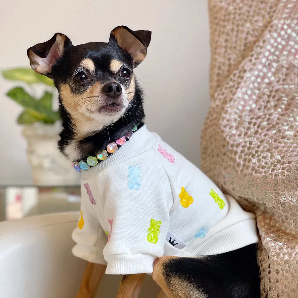 Yummy Bear Crewneck Dog Top in White
