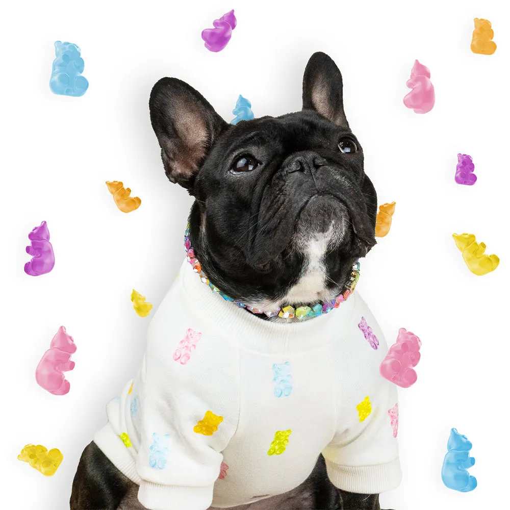 Yummy Bear Crewneck Dog Top in White