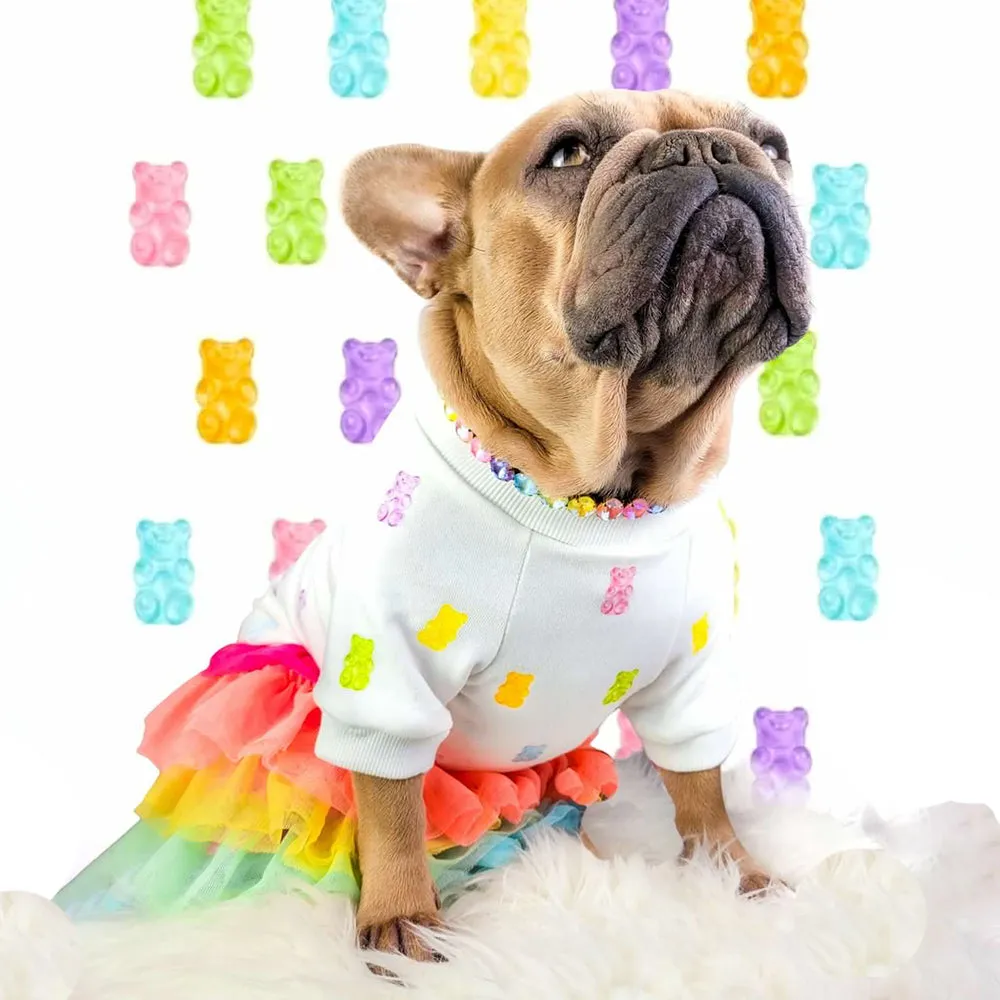 Yummy Bear Crewneck Dog Top in White