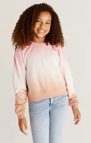 Z Supply Girls Jonah Sunset Sweatshirt - Flamingo