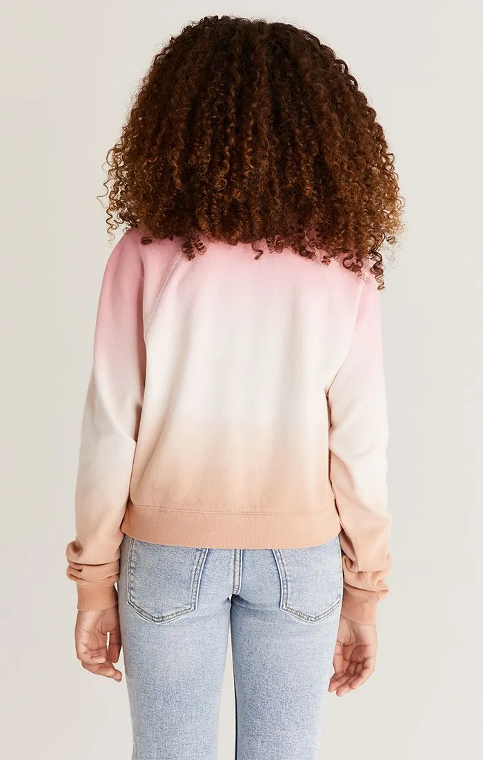 Z Supply Girls Jonah Sunset Sweatshirt - Flamingo