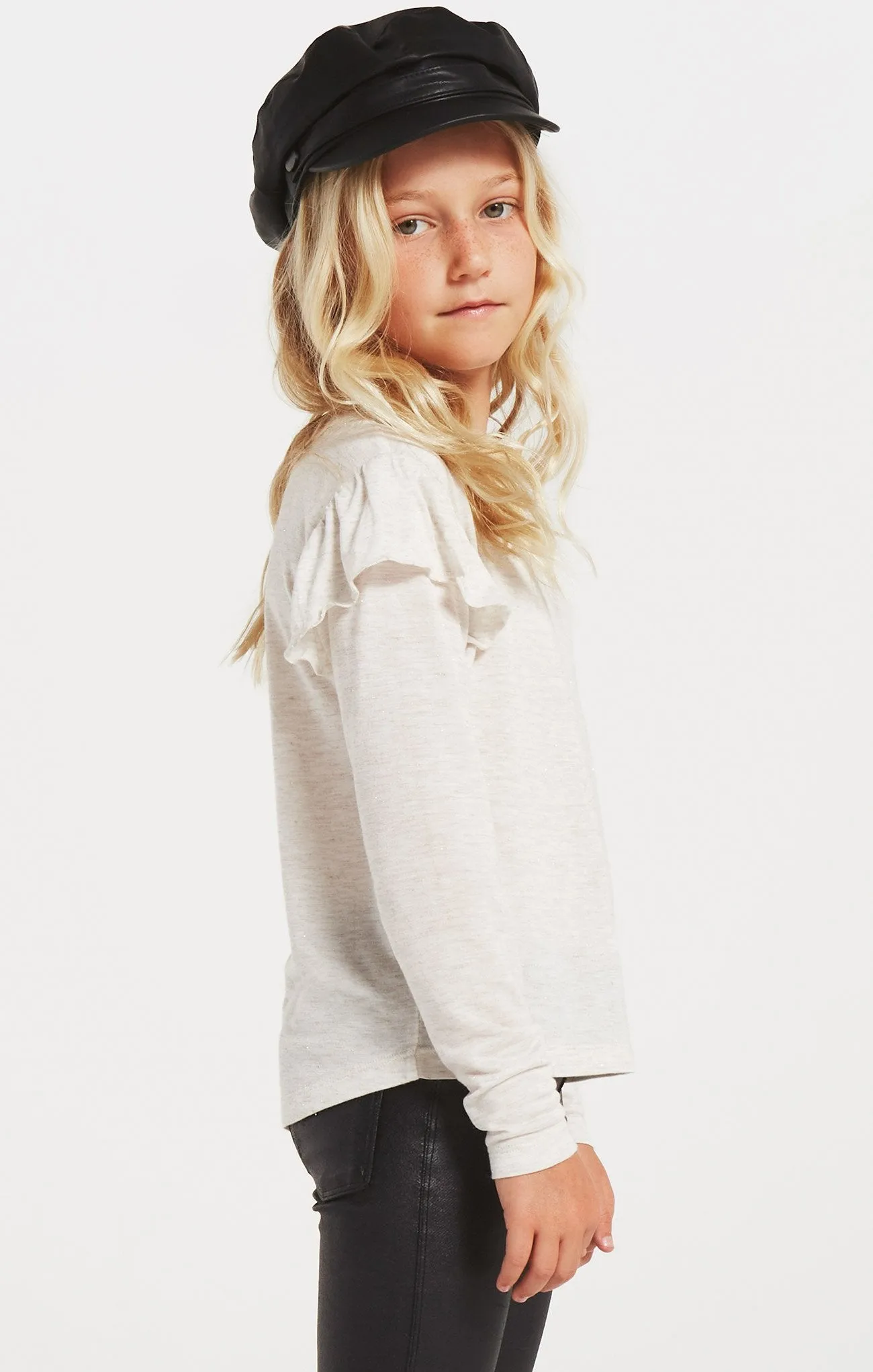 Z Supply Girls Luna Sparkle Tee - Oatmeal
