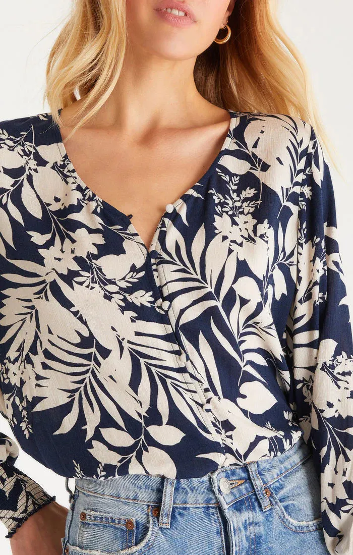 Z Supply Talia Abstract Leaf Blouse