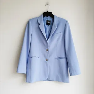ZARA Pastel Blue Oversized Blazer | XS