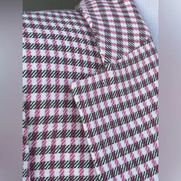 Zara Plaid Oversized Blazer in Pink, M