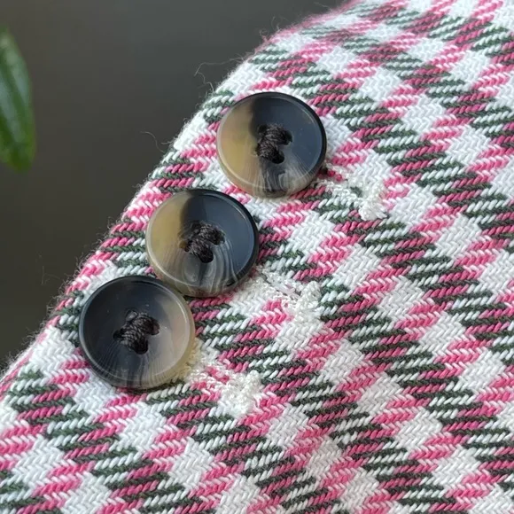 Zara Plaid Oversized Blazer in Pink, M