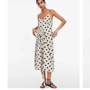 ZARA Polka Dot Wrap Sleeveless Midi Dress size large