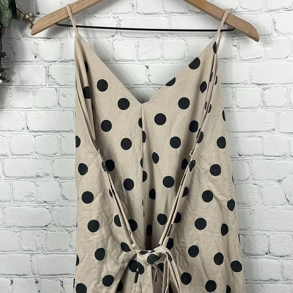 ZARA Polka Dot Wrap Sleeveless Midi Dress size large