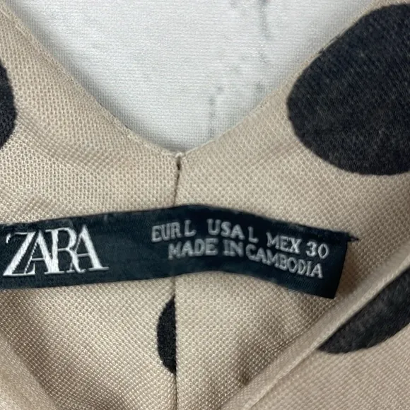 ZARA Polka Dot Wrap Sleeveless Midi Dress size large
