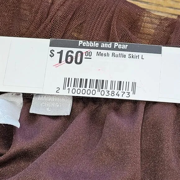 Zero Degrees Celsius New York High Waisted Ruffle Hem Pleated Skirt Sz L $160